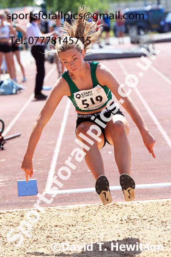 Womens Under-17s Long Jump, 2024 North Eastern Track and Field Champs., Middlesbrough.  Photo: David T. Hewitson/Sports for All Pics